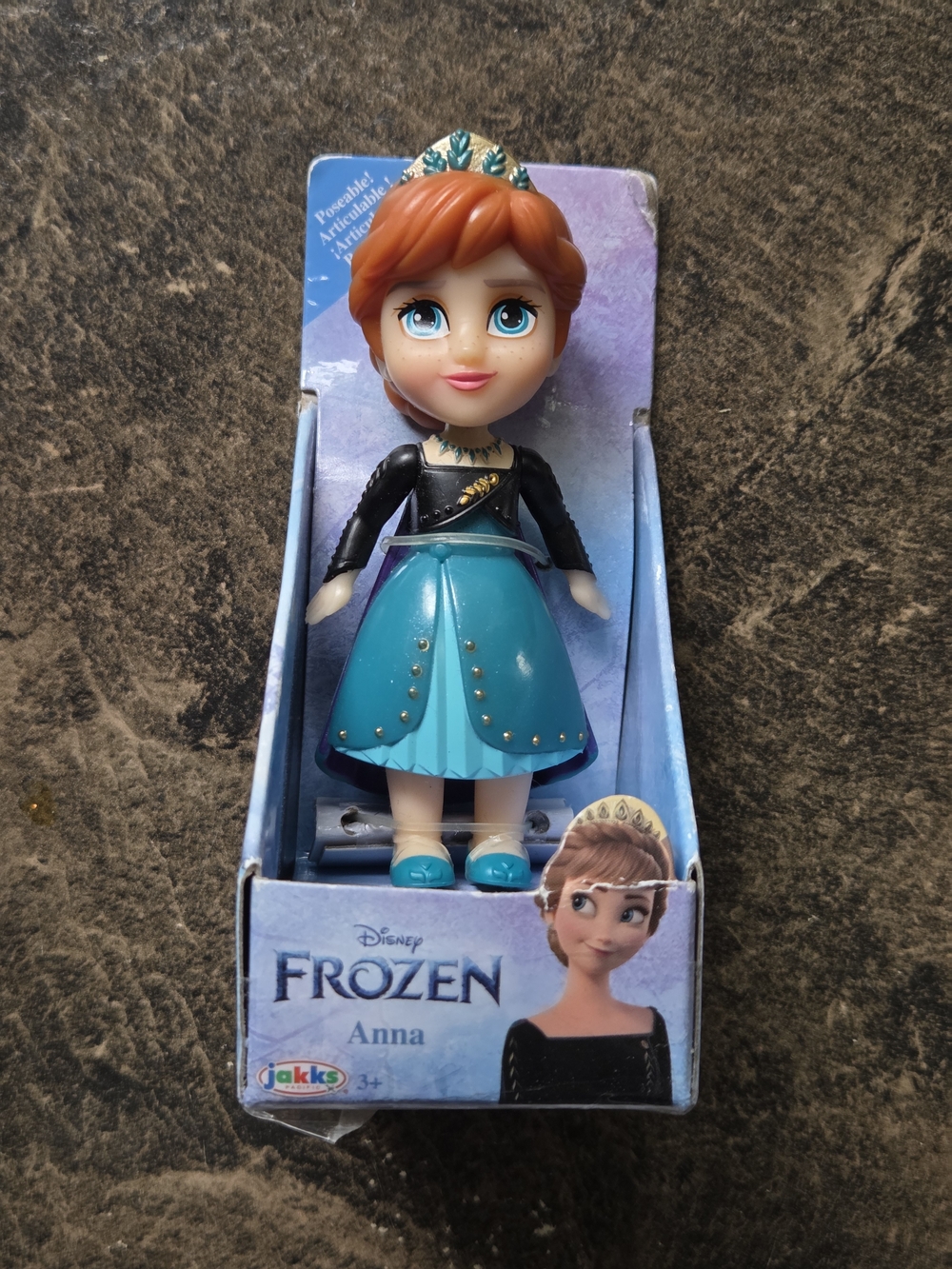 NIB Disney Frozen Anna 3" Poseable Mini Doll